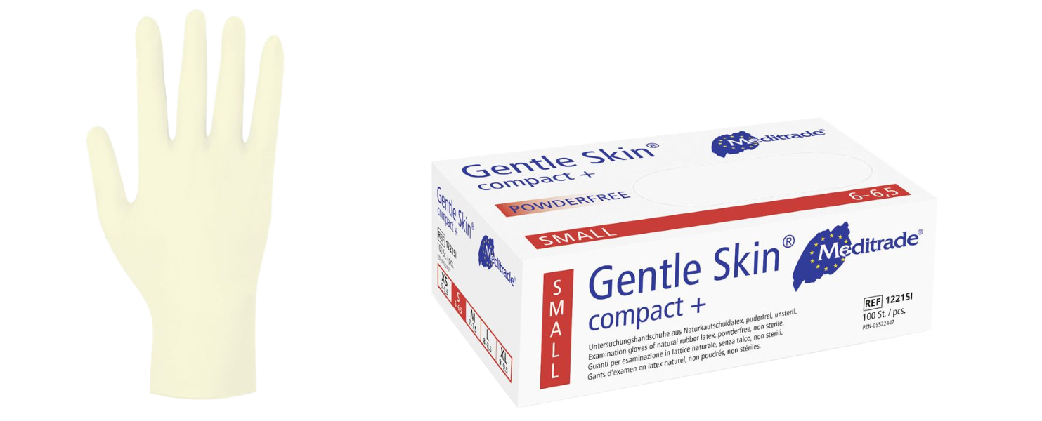 Meditrade® Einmalhandschuhe, Latex Gentel Skin compact